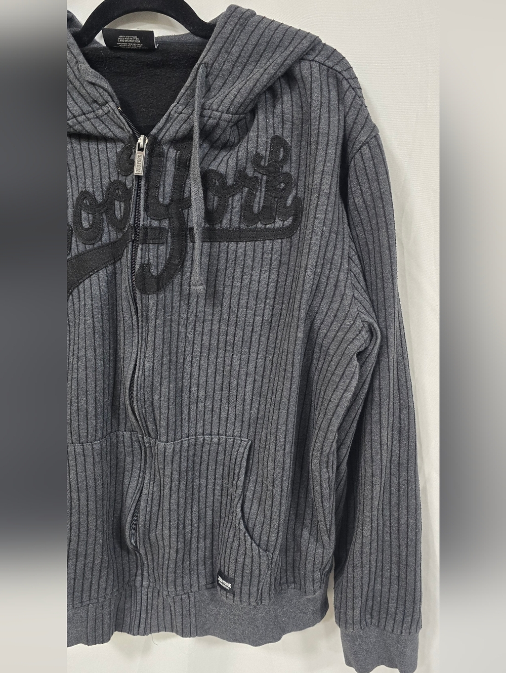 Zoo York Y2K 2000s zip up hoodie men XL spell out graphic skate street grunge - Picture 3 of 7